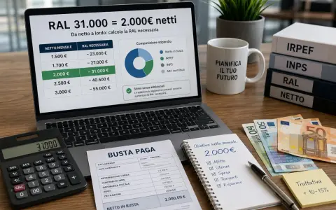 Calcolo RAL per magazziniere Bartolini: 31.000€ lordi per 2.000€ netti mensili. Spese e risparmio in vista.