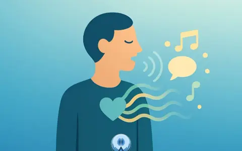 Uomo che parla, con un cuore che pulsa e onde che si propagano, simboleggiando il bisogno di liberare le emozioni attraverso la voce e la musica.