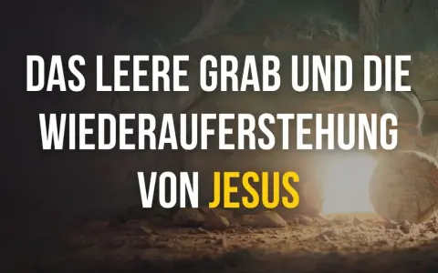Das leere Grab und die Auferstehung von Jesus, wie in Johannes 20 beschrieben. Ein Lichtstrahl erhellt den Eingang.