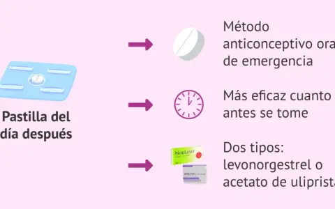 La pastilla del día después es un método anticonceptivo oral de emergencia. Es más eficaz cuanto antes se tome. Hay dos tipos: levonorgestrel o acetato de ulipristal.