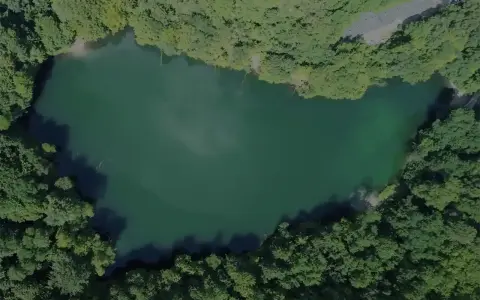 Malownicze jezioro otoczone lasem, ukryte wśród nietypowych atrakcji Szczecina. Idealne miejsce na relaks i podziwianie przyrody.