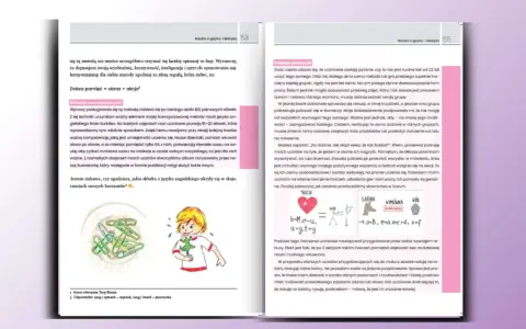 Dzieci z neurodywergencją uczą się przez zabawę i skojarzenia, co widać na ilustracji z kolorowymi spinaczami i rysunkiem chłopca.