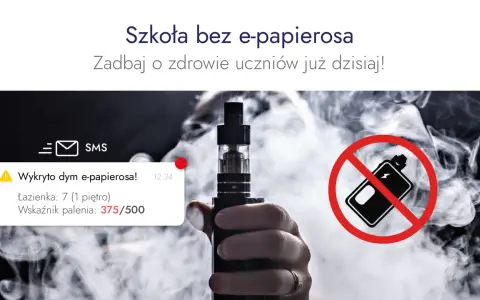 Alert SMS: "Wykryto dym e-papierosa!" w łazience. Czy czujnik dymu wykryje e papierosa? Tak, ten alert potwierdza.