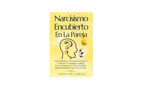 Portada de libro "Narcisismo Encubierto En La Pareja". Ilustra una cabeza con un signo de interrogación y rayos saliendo de la boca.