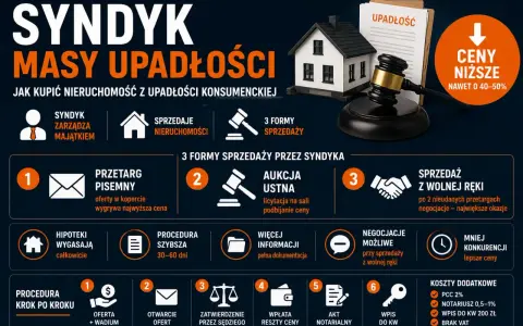 Syndyk masy upadłościowej zarządza majątkiem, sprzedaje nieruchomości. Brak majątku nie jest przeszkodą w zakupie. Ceny niższe nawet o 40-50%.