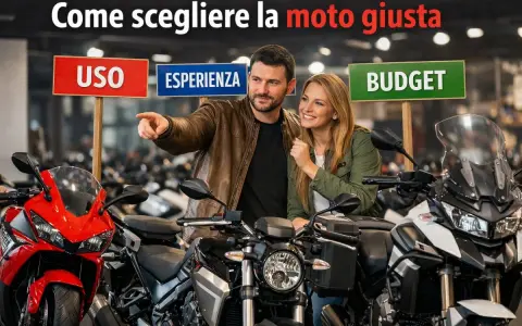 Coppia sceglie la moto giusta per tutti i giorni, valutando uso, esperienza e budget tra diversi modelli.