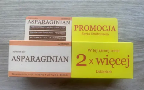 Asparginian na co? Na skurcze mięśni, ciśnienie krwi i serce. Promocja: 2x więcej tabletek w tej samej cenie.