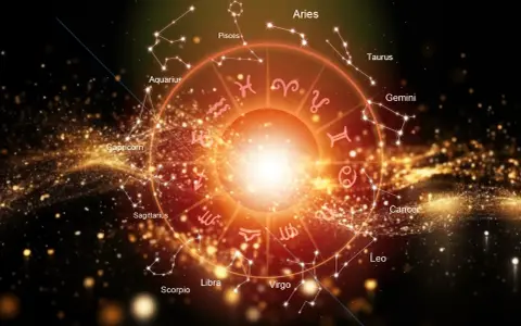 Zodiakalny krąg z konstelacjami, gdzie Mars w Skorpionie symbolizuje siłę i transformację.