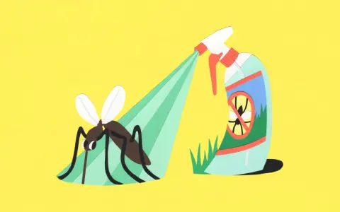 Un mosquito es rociado con insecticida. Aprende cómo fumigar mosquitos de forma efectiva.