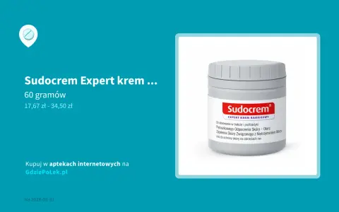 Sudocrem Expert krem barierowy, 60g. Czy sudocrem jest dobry na rany? Tak, chroni skórę przed podrażnieniami i odparzeniami.