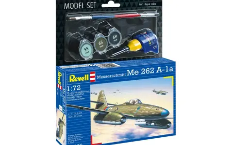 Revell Modellbausatz des Messerschmitt Jet Me 262 A-1a mit Farben und Kleber.