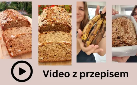 Chlebek bananowy kwestia smaku. Pokrojony bochenek z orzechami i banany do przepisu.