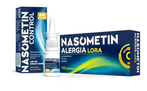 Szukasz co na alergie w ciąży? Nasometin Control i Nasometin Alergia Lora to leki łagodzące objawy kataru siennego.