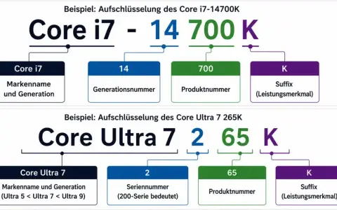 Intel Core i7 und Core Ultra Prozessoren für Windows 11 erklärt: Generation, Produktnummer und Leistungsmerkmale.
