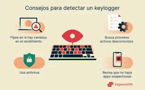 Consejos para detectar un keylogger: vigila el rendimiento, busca procesos raros, usa antivirus y revisa apps sospechosas.