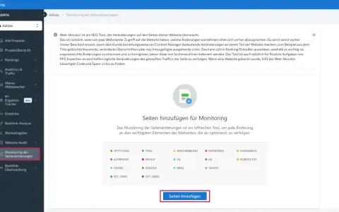Monitoring der Seitenänderungen: Verfolgen Sie Änderungen an Titeln, Inhalten und mehr, um Ihren **Pagerank update** zu sichern.