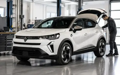 Un tecnico effettua la revisione impianto gpl su un'auto bianca in officina.