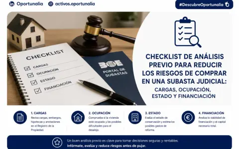 Checklist para entender cómo funcionan las subastas de pisos: cargas, ocupación, estado y financiación.