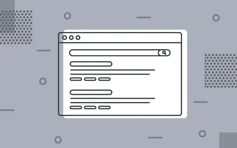 Webseiten-Layout mit Suchleiste und Ergebnissen. Optimale meta beschreibung für Ihre Website.