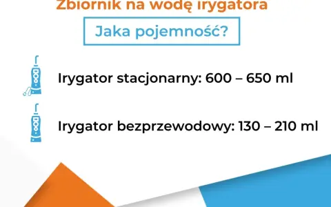 Jaka woda do irygatora? Pojemność zbiornika: stacjonarny 600-650 ml, bezprzewodowy 130-210 ml.