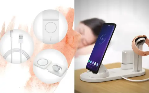 Ladda din iPhone med iPhone-laddare och trådlös laddningsstation för flera enheter.