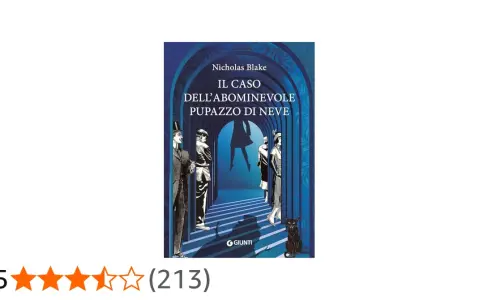 Copertina del libro "Il caso dell'abominevole pupazzo di neve" di Nicholas Blake, con figure stilizzate e un gatto nero.