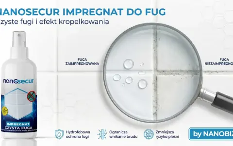 Dlaczego warto szukać alternatyw dla tradycyjnej glazury? Impregnat Nanosecur zapewnia czyste fugi i efekt kropelkowania, chroniąc przed brudem i pleśnią.