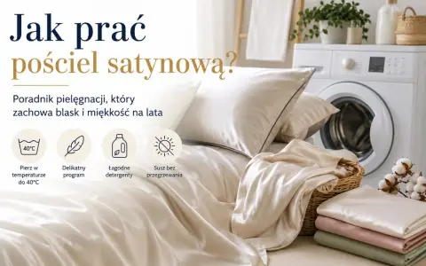 Jak prać pościel satynową? Wskazówki: pranie w 40°C, delikatny program, łagodne detergenty, suszenie bez przegrzewania.