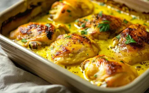 Ugnsbakad kyckling i krämig currysås. Ett enkelt och gott currysås recept som passar perfekt till middagen.