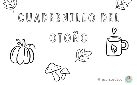 Cuadernillo del otoño con dibujos de calabaza, setas y hojas. Ideal para fichas otoño infantil 5 años.