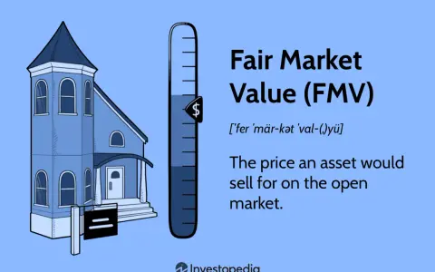 A house with a thermometer indicating its fair market value, representing the price an asset would sell for on the open market.