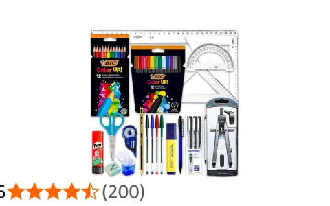Todo lo necesario para tu lista material escolar 1 eso: lápices, rotuladores, tijeras, compás, reglas y pegamento.