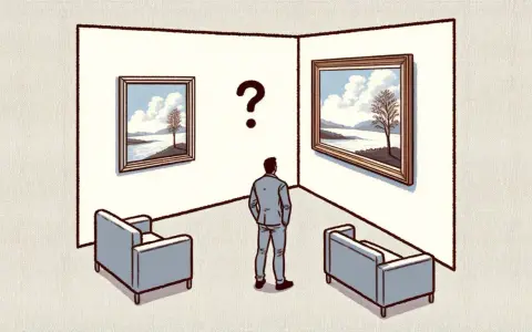 Hombre frente a dos cuadros, ¿cuál elegir? Reflexiona sobre los tipos de lienzos y la decisión artística.