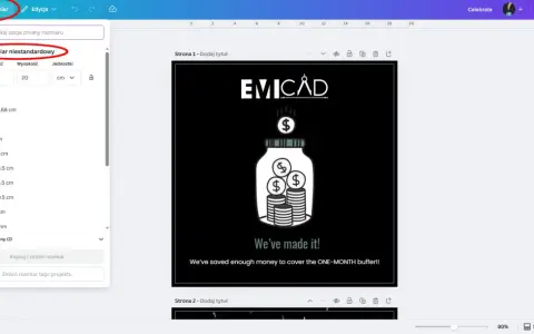 Jak wydrukować zaproszenie otwierane? W tym edytorze możesz zmienić rozmiar projektu, aby dopasować go do swoich potrzeb.