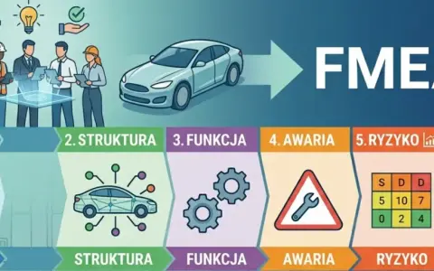 Proces FMEA: planowanie, struktura, funkcja, awaria, ryzyko i wynik. Analiza ryzyka w projektowaniu samochodów.