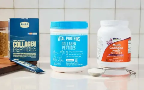 Zastanawiasz się, jaki kolagen wybrać? Na zdjęciu trzy popularne produkty: Bubs Naturals, Vital Proteins i Now Foods.