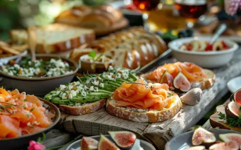 En härlig brunch med rökt lax, avokado, färskost och fikon på rustikt bröd. Perfekt för ett somrigt brunch recept.