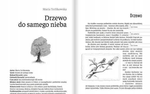 Drzewo do samego nieba, które rośnie na ciasnym podwórku, jest symbolem wyobraźni i piękna.