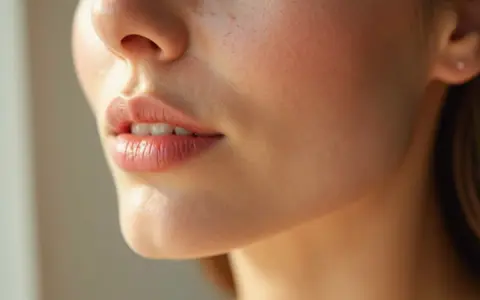 Labios voluminosos y definidos, resultado de un tratamiento con ácido hialurónico.