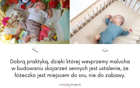 Dziecko śpi w łóżeczku. Psychologia spania z dzieckiem: łóżeczko to miejsce snu, nie zabawy.