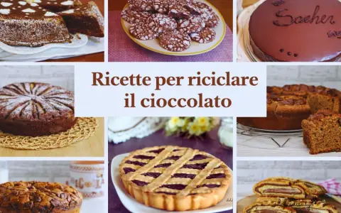 Collage di dolci al cioccolato: torte, biscotti e crostata. Idee creative su cosa fare con il cioccolato avanzato per deliziare tutti.