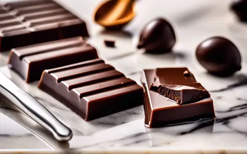 Plaisir du chocolat noir, des carrés brillants et des truffes, prêts pour le temperage.