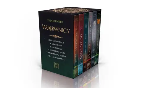 Saga Klonowego Liścia: "Wojownicy" Erin Hunter w polskim wydaniu. Zestaw sześciu tomów opowiadających o przygodach kotów.