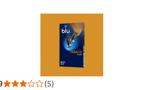 Caja de 2 pods de tabaco Blu 2.0. Opiniones de blu bar vape: 2,9 estrellas.