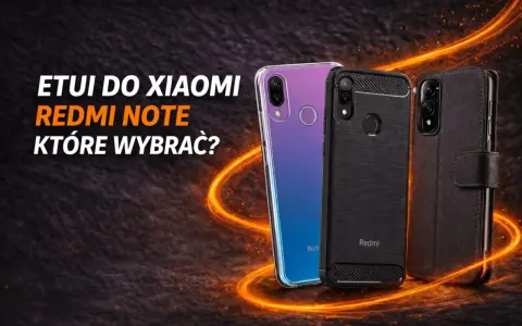 Trzy etui do Xiaomi Redmi Note: przezroczyste, czarne z włóknem węglowym i brązowe z klapką.