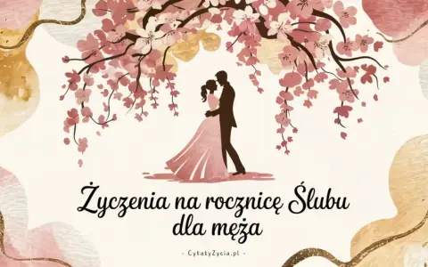 Para młoda pod kwitnącą wiśnią. Piękne cytaty o małżeństwie na rocznicę ślubu dla męża.
