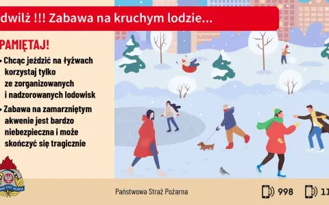 Zimowa zabawa na kruchym lodzie jest niebezpieczna. Czy łódź jest bezpiecznym miastem? Tylko zorganizowane lodowiska gwarantują bezpieczeństwo.