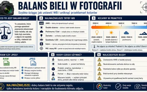 Światło dzienne ma ok. 5000-5600 K. Dowiedz się, jak ustawić balans bieli, by uniknąć przekłamań kolorów.