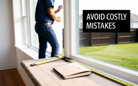 A person is shown learning how to measure a window, with a tape measure and notebook on the sill. "Avoid Costly Mistakes" is overlaid.