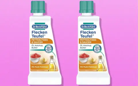 Zwei Flaschen Dr. Beckmann Flecken Teufel für fettige Flecken. Ideal, um Fettflecken aus Kleidung entfernen ohne waschen.